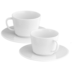 Cappuccino cup set, 4-pcs, Shape "Vitruv Graphic", white
