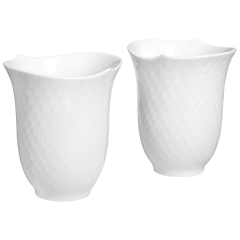 Mug-Set, 2-pcs., Shape "Waves Relief", white