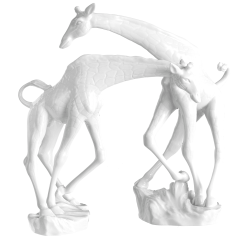 Figurine set, Giraffe, 2-pcs, white