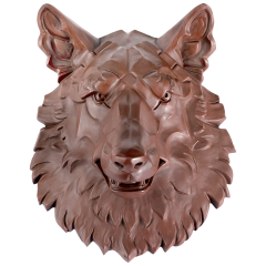 Original piece Mask wolf, Boettger Stoneware, 31 x 26 cm