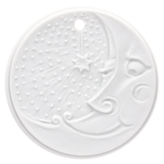 Moon, white, without glaze, H 4,2 cm