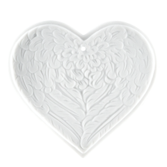 Tree decoartion, winged heart, large, Medals white, H 6 cm