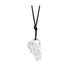 Pendant "Zodiacs " Capricorn, white, bisque, 3,8 x 3 cm