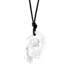 Pendant "Zodiacs " Pisces, white, bisque, 3,7 x 2,5 cm