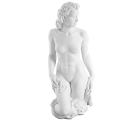 Figure "Spring" without glaze, white, bisque, H 50 cm