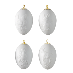 Easter egg set, 4-pcs, white, bisque