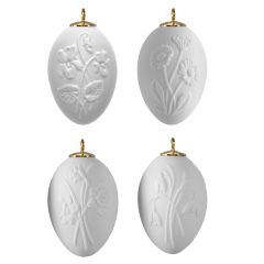 Easter egg set, 4-pcs, white, bisque