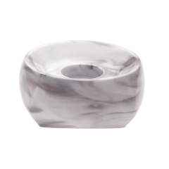 Candle stick, "Antarctica", straight candle, marbled light grey, 7 x 7 cm