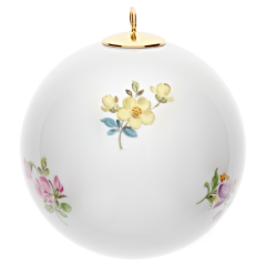 Ball, Strewn flowers, white rim, Ø 5 cm