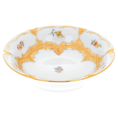 Bowl, Shape "B-Form", Strewn flowers, gold (bronze coloured), light, L  cm