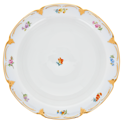 Bowl, large, Shape "B-Form", Strewn flowers, gold (bronze coloured), light, ø 27 cm