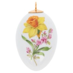 Easter egg, Vintage Flower Painting 2, Narcissus, H 4,5 cm