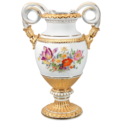 Vase with snake handles "Flower Bouquet", H 49 cm