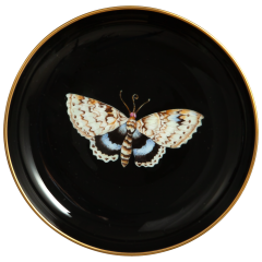 Dish with hanger, Blue Ribbon Butterfly on black background, Ø 13 cm
