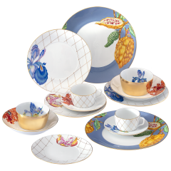 Starter set, 14-pcs for 2 person, Shape "MEISSEN® Cosmopolitan", Sweet Exotics, limitation