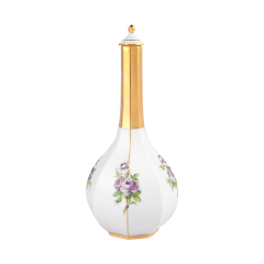 Bottle with "Small bouquets of flowers" in purple and green, H 26 cm