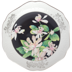 Dish, White-flowered Carolina Allspice Plant, Lim. 25, Ø 24 cm