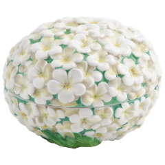 Box with snowball blossoms in relief, H 7 cm