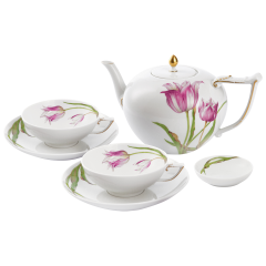 Tea-Arrangement, Shape "I-Form (Wishbone)", Tulip Painting