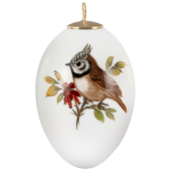 Easter egg, Vintage Birdpainting, Crested tit, H 4,5 cm
