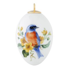 Easter egg, Bird painting, rufous-breasted niltava, H 5 cm
