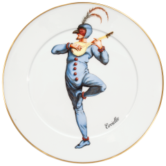 Wall Plate, Shape "No 41", commedia dell` arte, Coviello, Ø 33 cm