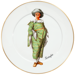 Wall Plate, Shape "No 41", commedia dell` arte, Tartaglia, Ø 33 cm