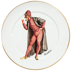 Wall Plate, Shape "No 41", commedia dell` arte, Pantalone, Ø 33 cm
