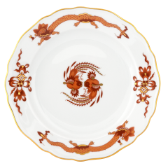 Dinner Plate, Shape "New Cutout", Court dragon, red, Ø 28 cm