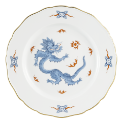 Starter- and Dessert Plate, small, Shape "New Cutout", Ming dragon, blue, Ø 20 cm