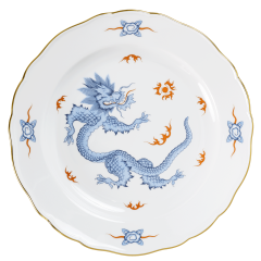 Dinner Plate, small, Shape "New Cutout", Ming dragon, blue, Ø 25 cm