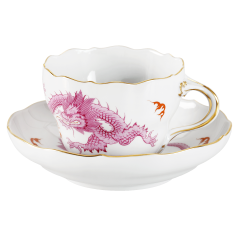Coffee cup & saucer, Shape "New Cutout", Ming dragon, purple, V 0,2 l