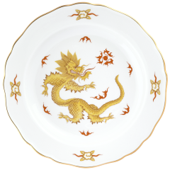Dinner Plate, Shape "New Cutout", Ming dragon, yellow, Ø 22 cm