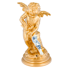 Cupid with Shirt, Blue Onion and Gold, H 29 cm