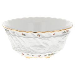 Bowl, medium, Shape "Swan Service", Oriental strewn flowers, gold rim (Swan service), Ø 18 cm