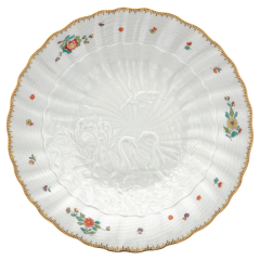 Soup Plate, Shape "Swan Service", Oriental strewn flowers, gold rim (Swan service), ø 25 cm