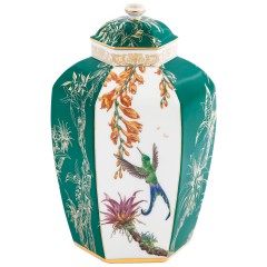Vase with "Hummingbird and Orchids", H 28 cm
