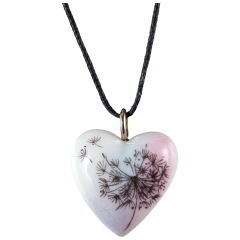 Pendant "Heart size L", Dandelion, 2,4 x 2 cm