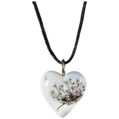 Pendant "Heart size M", Dandelion, 2,2 x 1,8 cm