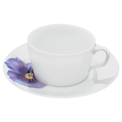 Coffee cup & saucer, Shape "MEISSEN® Cosmopolitan", "Giant Bloom", Pansy, V 0,25 l