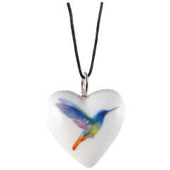Pendant heart big, white gold, Kolibri, 2,4 x 2 cm