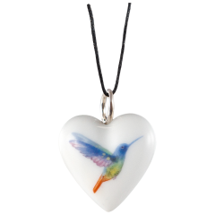 Pendant Heart medium, white gold, Kolibri, 2,2 x 1,8 cm