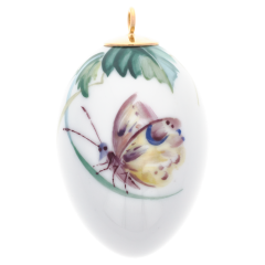 Easter egg, Woodland flora with insects, moth, H 4,5 cm