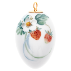 Easter egg, Woodland flora with insects, strawberry, H 4,5 cm