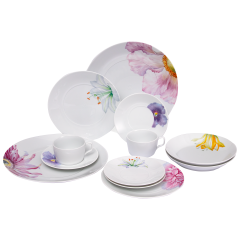 Starter set, 12-pcs for 2 persons, Shape "MEISSEN® Cosmopolitan", Giant Bloom
