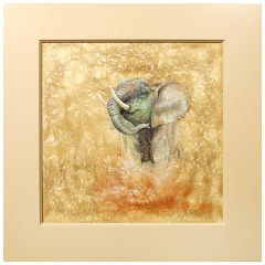 Wall picture Elephant, New Crystal Glaze World of Meissen, 53 x 53 cm