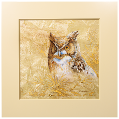 Wall picture Owl, New Crystal Glaze World of Meissen, H 53 cm