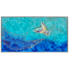 Wall picture with metal frame, New Crystal Glaze - Sea Turtle, H 34 cm