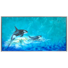 Wall picture with metal frame, New Crystal Glaze - Orcas, H 34 cm