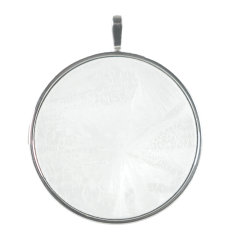 Pendant Crystal Glaze White with frame in 925 sterling silver, Ø  cm